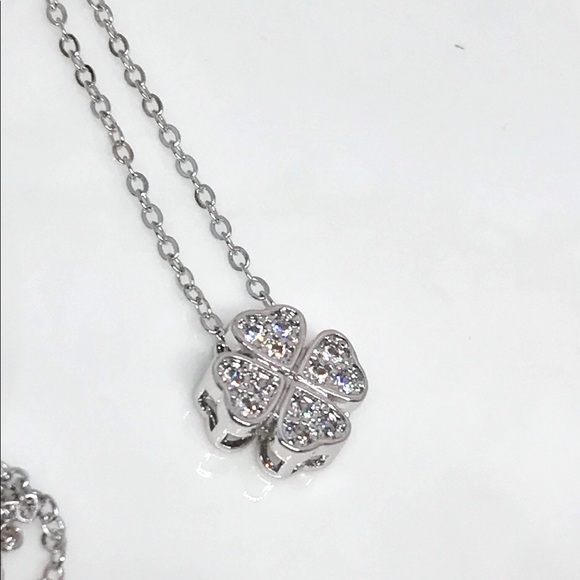 NEW πΈπ Sterling .925 silver clover necklace - Picture 7 of 7